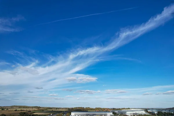 Luftaufnahme Vom Luftballonflug Über Britischer Landschaft Bei Milton Keynes England — Stockfoto