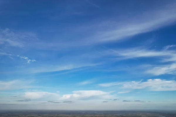 Αεροφωτογραφία Του Air Balloon Που Φέρουν Πάνω Από Βρετανικό Τοπίο — Φωτογραφία Αρχείου