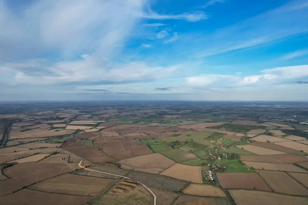 Milton Keynes Ngiltere Ngiliz Arazisinin Üzerinde Uçan Hava Balonu Görüntüsü — Stok fotoğraf