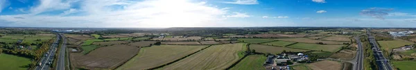 Mejor Vista Aérea Las Autopistas Británicas Tráfico Inglaterra Drone Footage —  Fotos de Stock