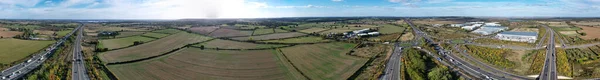 Nejlepší Letecký Pohled Britské Dálnice Provoz Anglii Drone Záběry — Stock fotografie