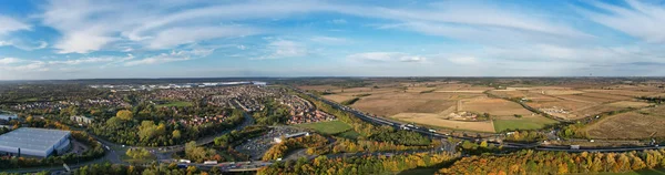 Beste Luftaufnahme Der Britischen Autobahnen Und Des Verkehrs Von England — Stockfoto