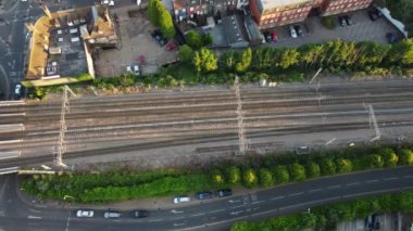 Luton CIty, İngiltere 'deki Tren İstasyonunun Hava Görüntüsü