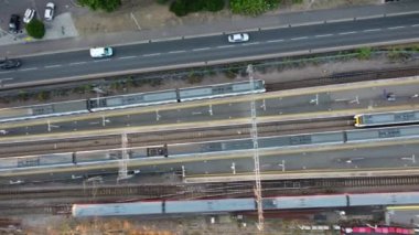 Luton CIty, İngiltere 'deki Tren İstasyonunun Hava Görüntüsü