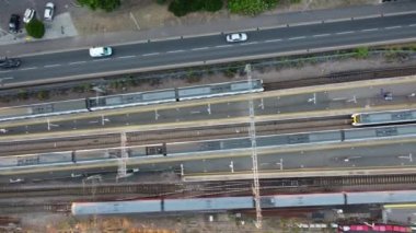 Luton CIty, İngiltere 'deki Tren İstasyonunun Hava Görüntüsü