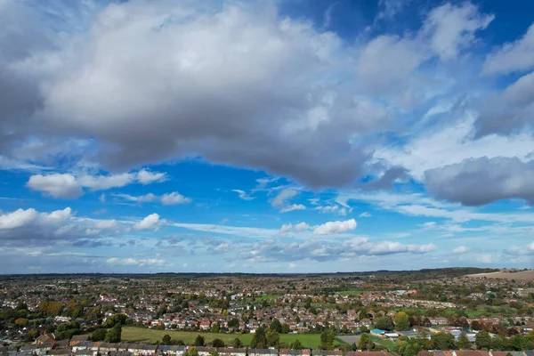 Legjobb Nagy Szögű Felvételek Drámai Felhők Erős Szél Anglia Felett — Stock Fotó