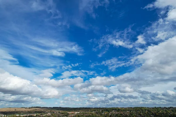 Meilleures Images Grand Angle Nuages Dramatiques Ciel Dans Des Vents — Photo