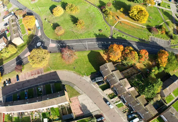 High Angle and high altitude view of British City on a Cloudy Day