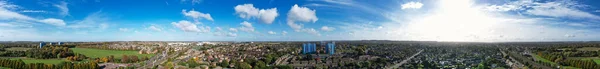 最も美しい風景イギリスのルトンタウンの景色 イギリスのドローンの高角度カメラ映像 — ストック写真