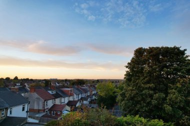 İngiltere 'nin Luton Kasabası' nın en güzel manzara görüntüsü, İHA 'nın İngiltere Yüksek Açılı Kamerası, İngiltere, İngiltere