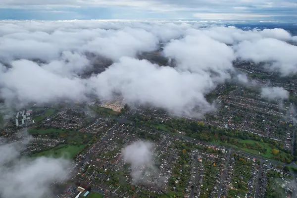 Melhor Filmagem Alta Ângulo Nuvens Dramáticas Céu Ventos Fortes Sobre — Fotografia de Stock