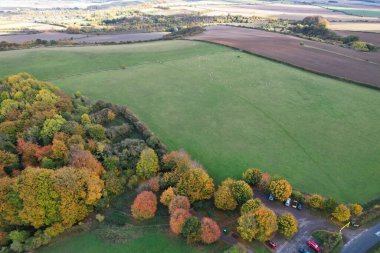 Aerial View of Scenic British Countryside