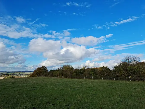 Atemberaubende Luftaufnahme Des Farbenfrohen Himmels Und Der Wolken Über Englands — Stockfoto