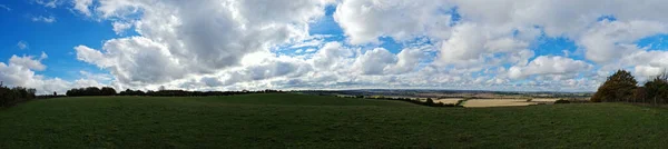 Flygfoto Panoramautsikt Över Brittiska Landsbygden — Stockfoto