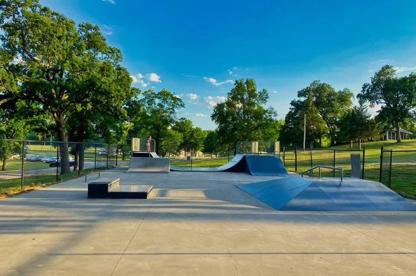 Overlooking Wallace Park Skatepark Paola Kansas Located Miami County Fairgrounds — Fotografia de Stock