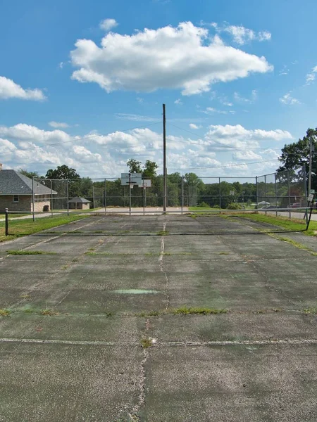 Paola Kansas Tennis Court Wallace Park Horrible Condition Court Falling — 图库照片
