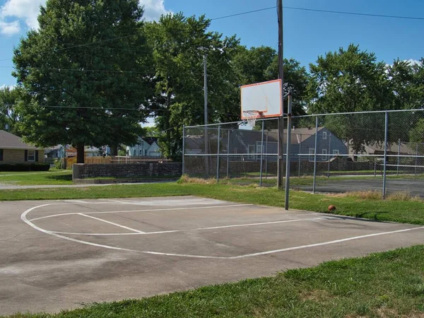 Decent Outdoor Full Court Paola Kansas Hot Sunny Summer Day Stock Picture