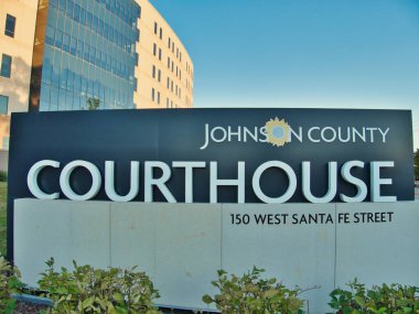Olathe, Kansas - August 10, 2022 - New Johnson County KS Courthouse Established 2020 - 150 West Santa Fe Street 66061