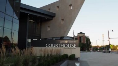 Olathe, Kansas - August 10, 2022 - New Johnson County KS Courthouse Established 2020 - 150 West Santa Fe Street 66061