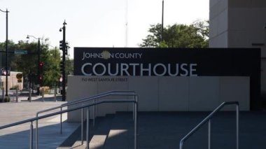 Olathe, Kansas - August 10, 2022 - New Johnson County KS Courthouse Established 2020 - 150 West Santa Fe Street 66061