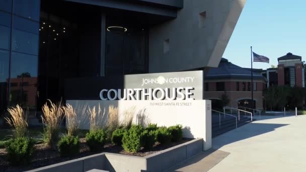Olathe Kansas August 2022 New Johnson County Courthouse Established 2020 — Stock video