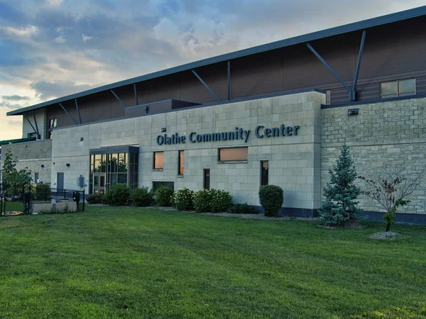 Olathe Kansas August 2022 Corner Angle Community Center Building Modern — Fotografia de Stock