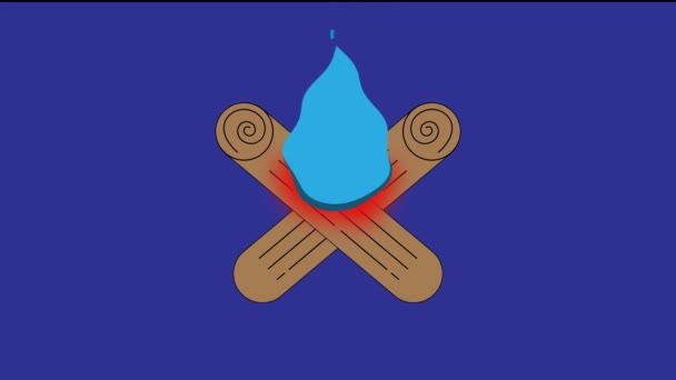 Animation Blue Flame Fire — Video Stock