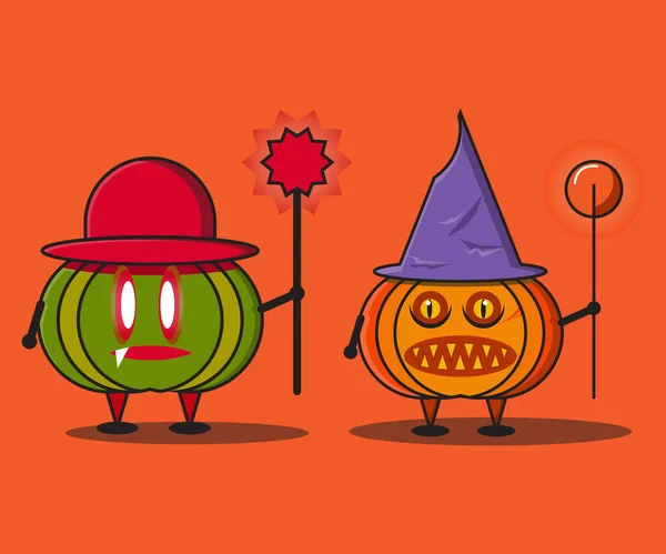 Wizard Pumkin Halloween — Image vectorielle