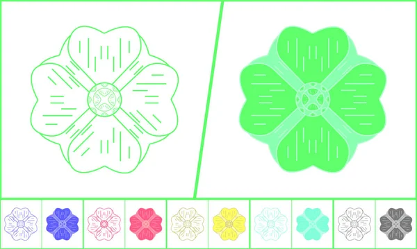 Green Primrose Flower Background Vector Illustration — Stock Vector