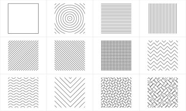 Different type of lines in Squar or Cube, black and white squars or cubes lines