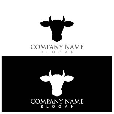 İnek logosu vektör resmetme tasarımı