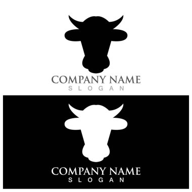 İnek logosu vektör resmetme tasarımı