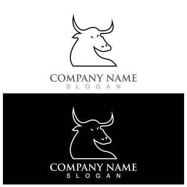 İnek logosu vektör resmetme tasarımı