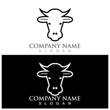 İnek logosu vektör resmetme tasarımı