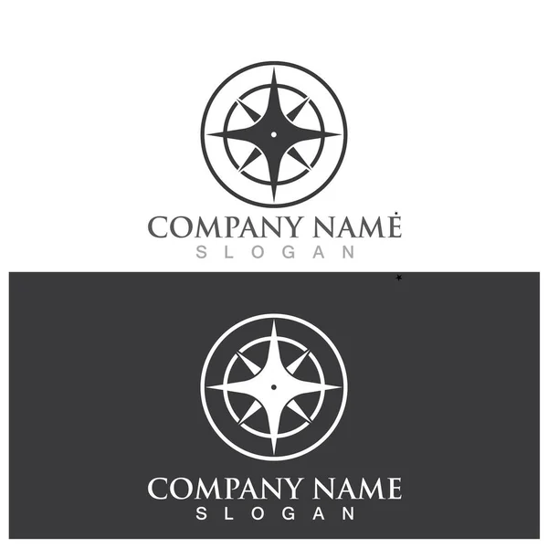 Compass Navigation Icon Vector Illustration Template Design — Vetor de Stock