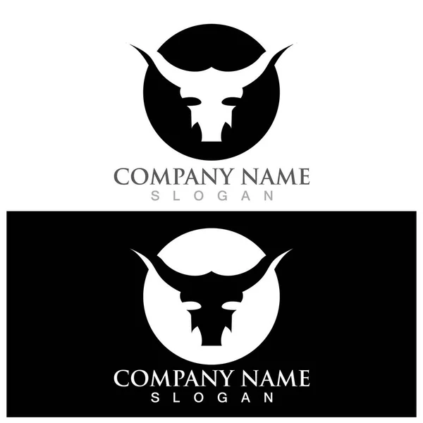 Vaca Logotipo Plantilla Vector Icono Ilustración Diseño — Vector de stock