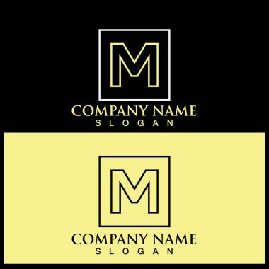 M Harfi Logo Şablonu vektör çizimi tasarımı