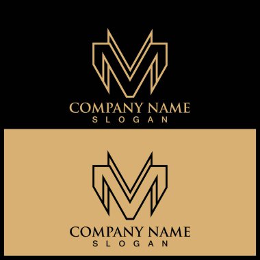 M Harfi Logo Şablonu vektör çizimi tasarımı