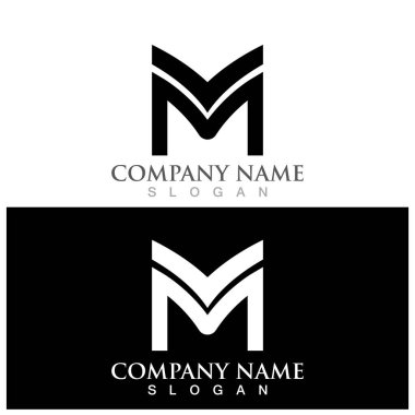 M Harfi Logo Şablonu vektör çizimi tasarımı