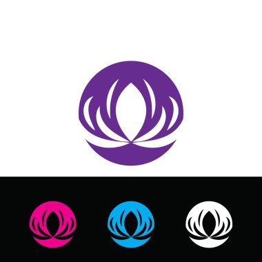 Güzellik Vektörü Nilüfer çiçekleri logo şablonu tasarımı simgesi