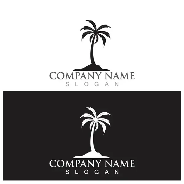 Palm Tree Summer Icon Vector Illustration Template Design — Vetor de Stock
