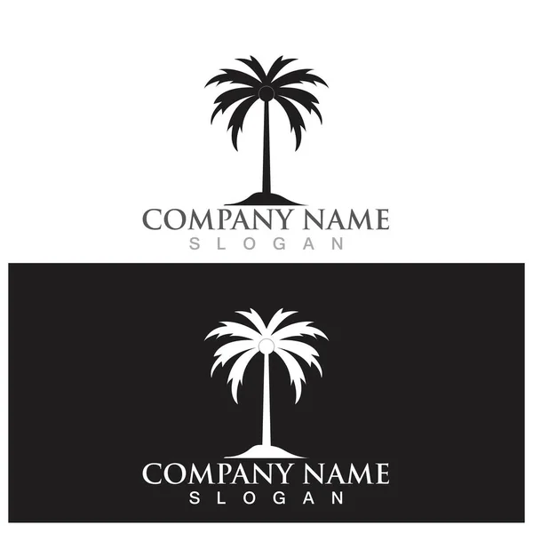 Palm Tree Summer Icon Vector Illustration Template Design — Stock vektor
