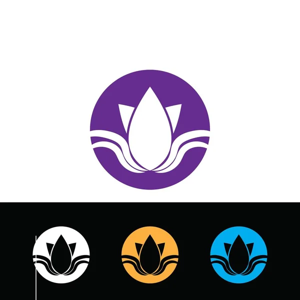 Beauty Vector Lotus Flowers Design Logo Template Icon — Stock Vector