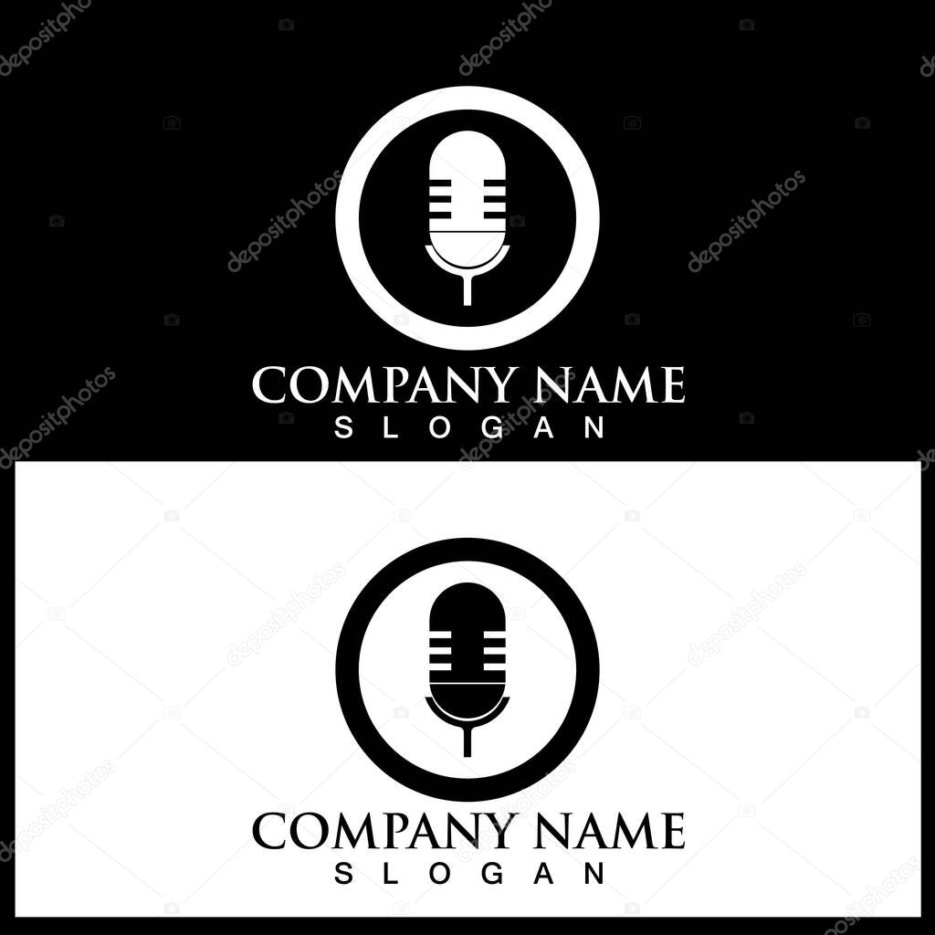 Mic icon vector illustration template design