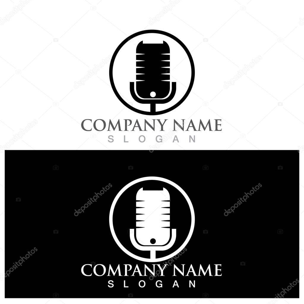 Mic icon vector illustration template design