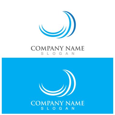 su dalgası simgesi vektör çizim şablonu tasarımı