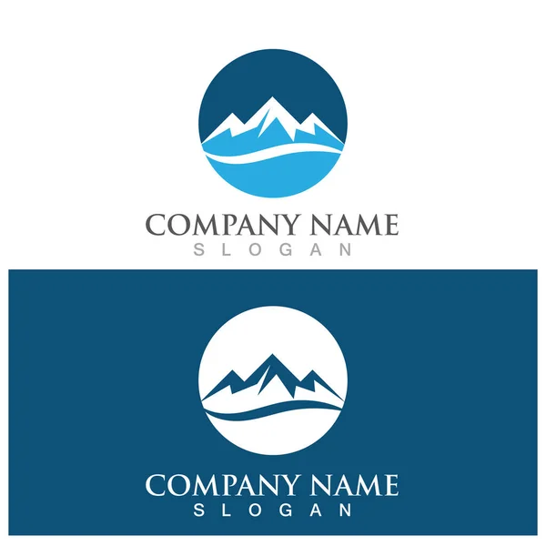 Icône Montagne Logo Modèle Illustration Vectorielle — Image vectorielle