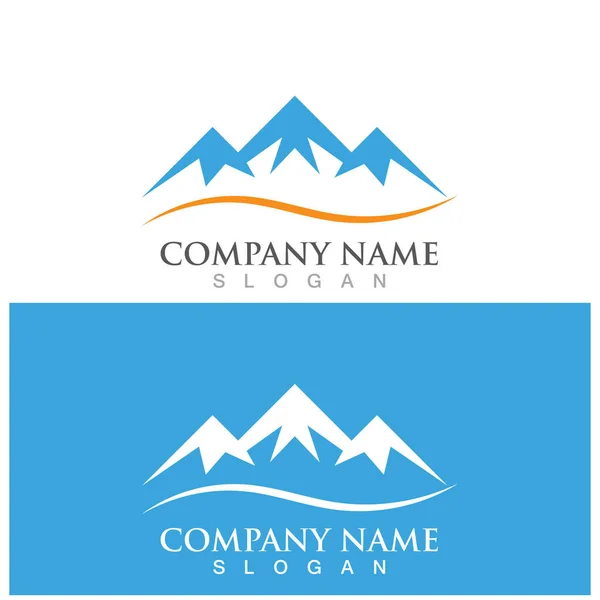 Mountain Icon Logo Template Vector Illustration Design — Stock Vector