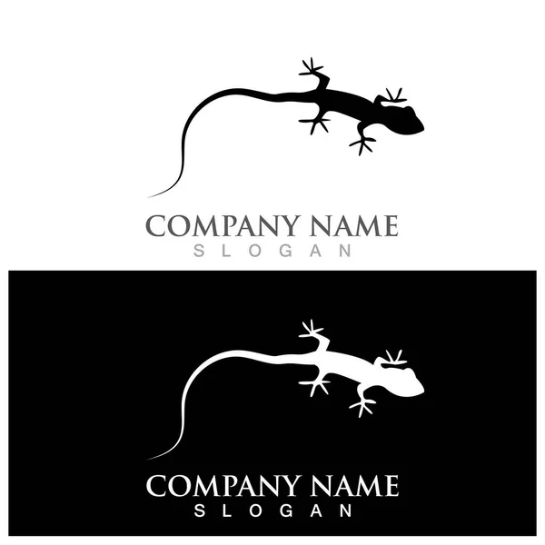 Lizard Logo Icon Vector Illustration Template Design — Vettoriale Stock