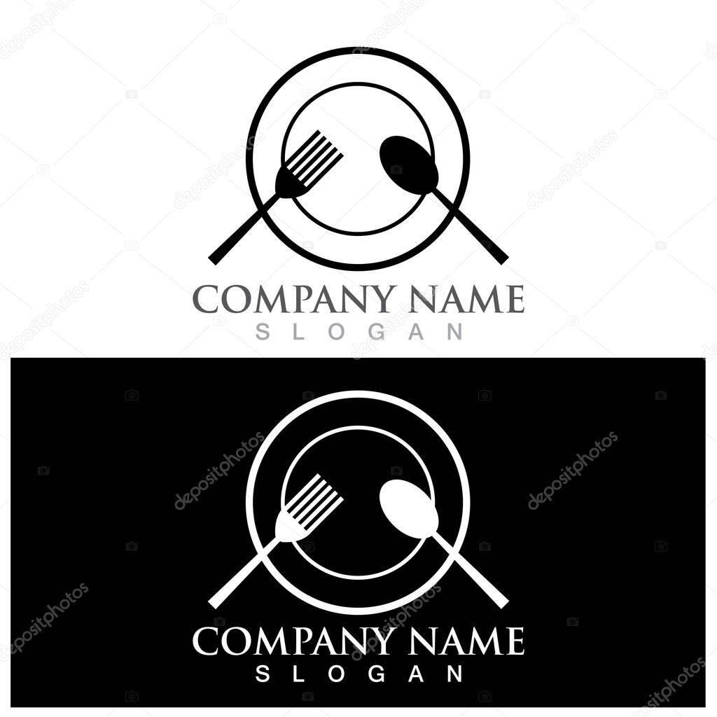 Fork and spoon icon vector illustration template design